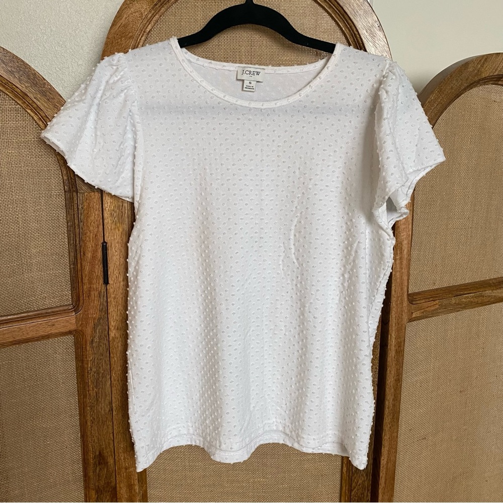 J. Crew Polka Dot Top - White